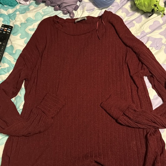 Zara Collection burgundy, long sleeve blouse-Large - Picture 2 of 6